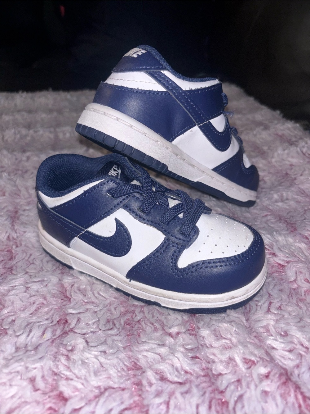 Nike Kids Navy and White Low-Top Sneakers